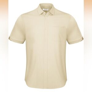 Men's Classic Beige Button-Down Shirt
